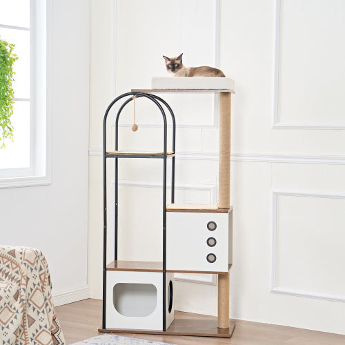 Chats-Arbre à chat tour pour l'intérieur White Hermes