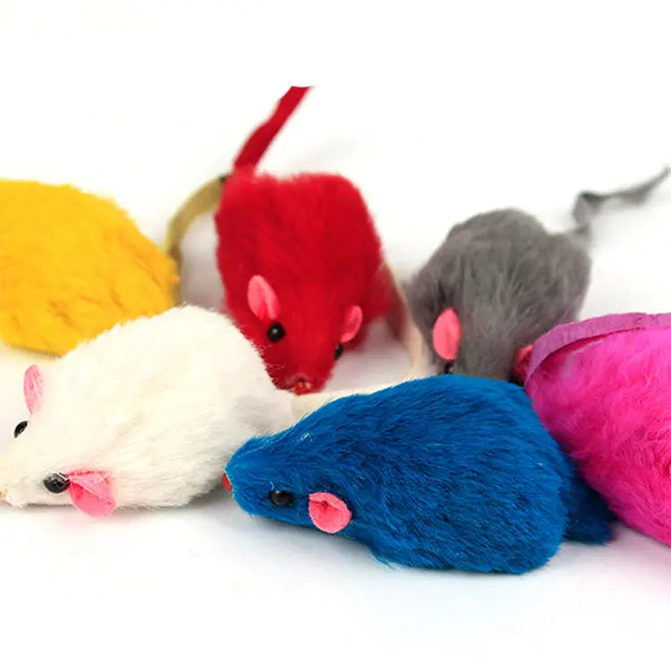 🐾 Lot de 10 Souris en Peluche pour Chats - Couleurs Aléatoires Teal Zeus