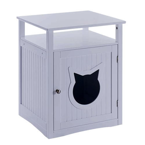 Meuble Litière Chic 2-en-1 - Table de Chevet & Maison Chat ✨🏠 Turquoise Cronus