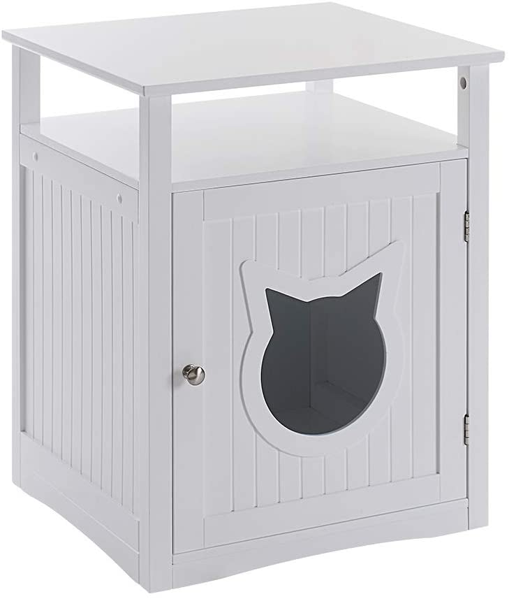 Meuble Litière Chic 2-en-1 - Table de Chevet & Maison Chat ✨🏠 Turquoise Cronus
