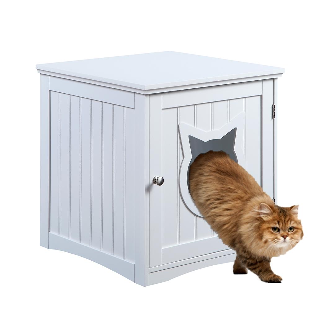 Chats- 🐾 Maison-Table de Chevet pour Chats - Meuble Multifonction Turquoise Cronus