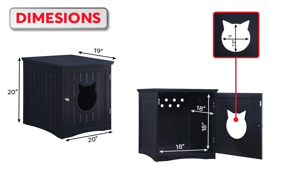Chats- 🐾 Maison-Table de Chevet pour Chats - Meuble Multifonction Turquoise Cronus
