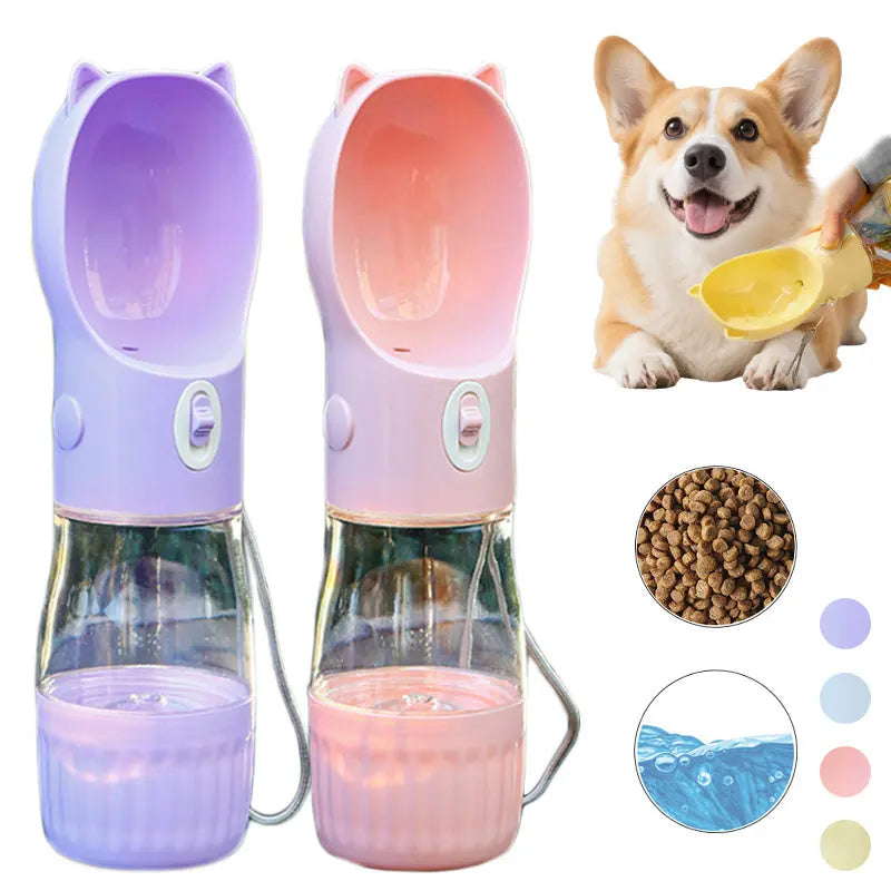 🐾  Bouteille d'Eau Portable 2-en-1 - Chiens et Chats Crimson Medea