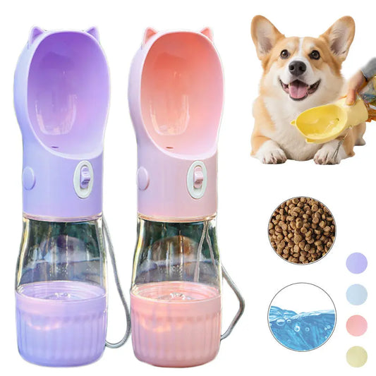 🐾  Bouteille d'Eau Portable 2-en-1 - Chiens et Chats Crimson Medea