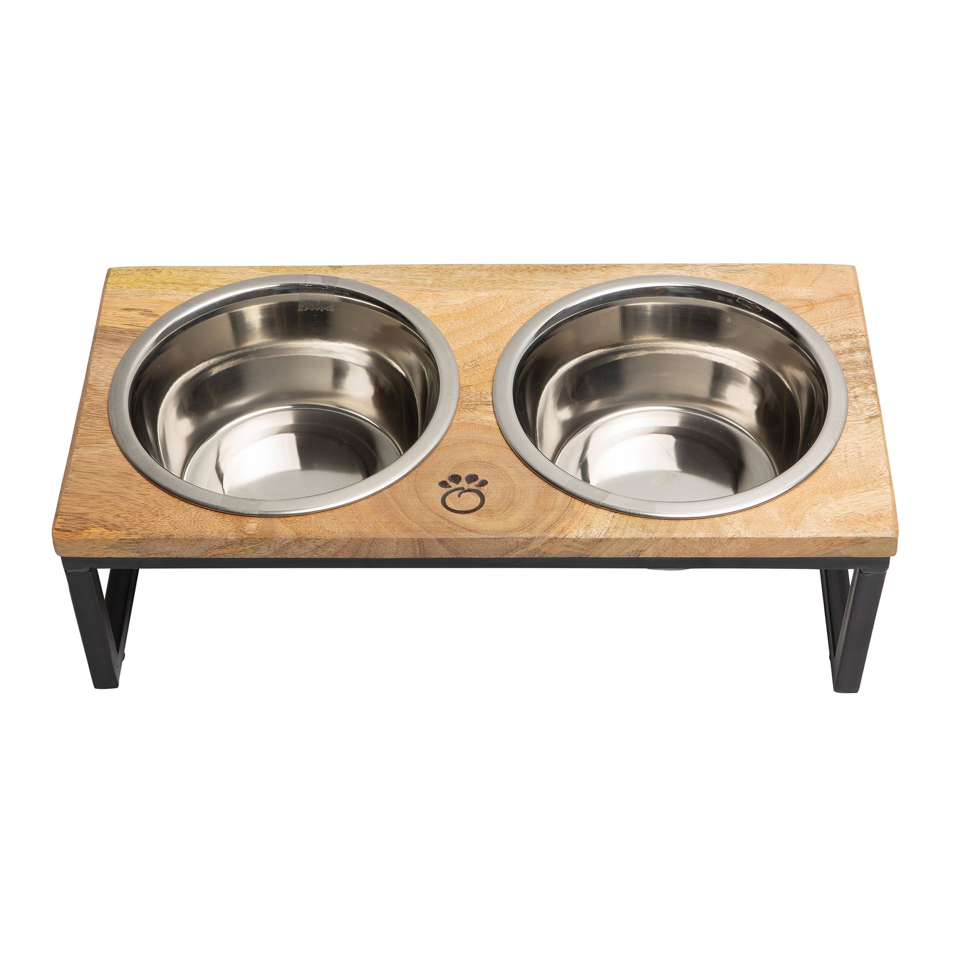Chiens-Mangeoire Surélevée Bois & Métal - Design Artisanal Chic Beige Antigone