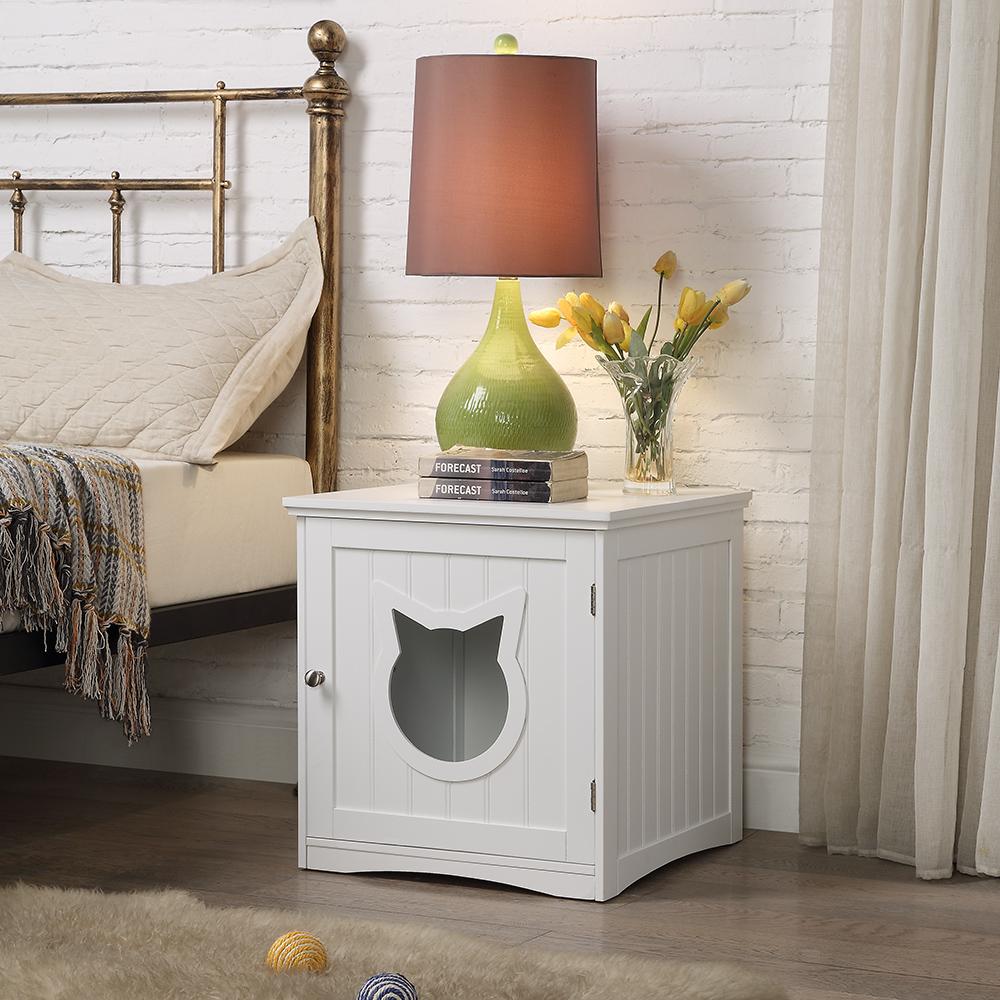 Chats- 🐾 Maison-Table de Chevet pour Chats - Meuble Multifonction Turquoise Cronus