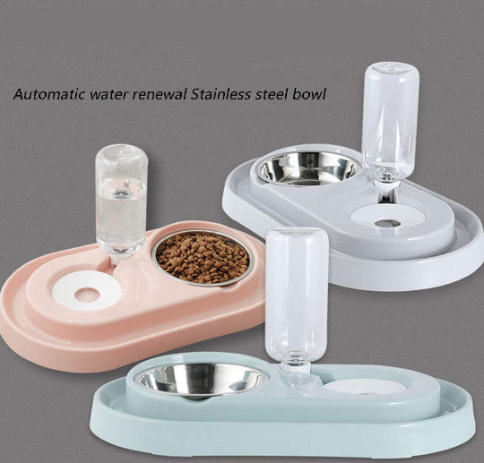 Bols Acier Inoxydable + Bouteille Eau Automatique - Station Complète Tan Cress