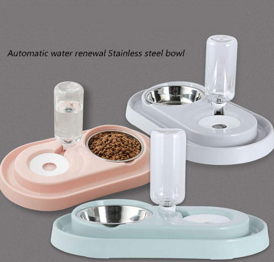 Bols Acier Inoxydable + Bouteille Eau Automatique - Station Complète Tan Cress