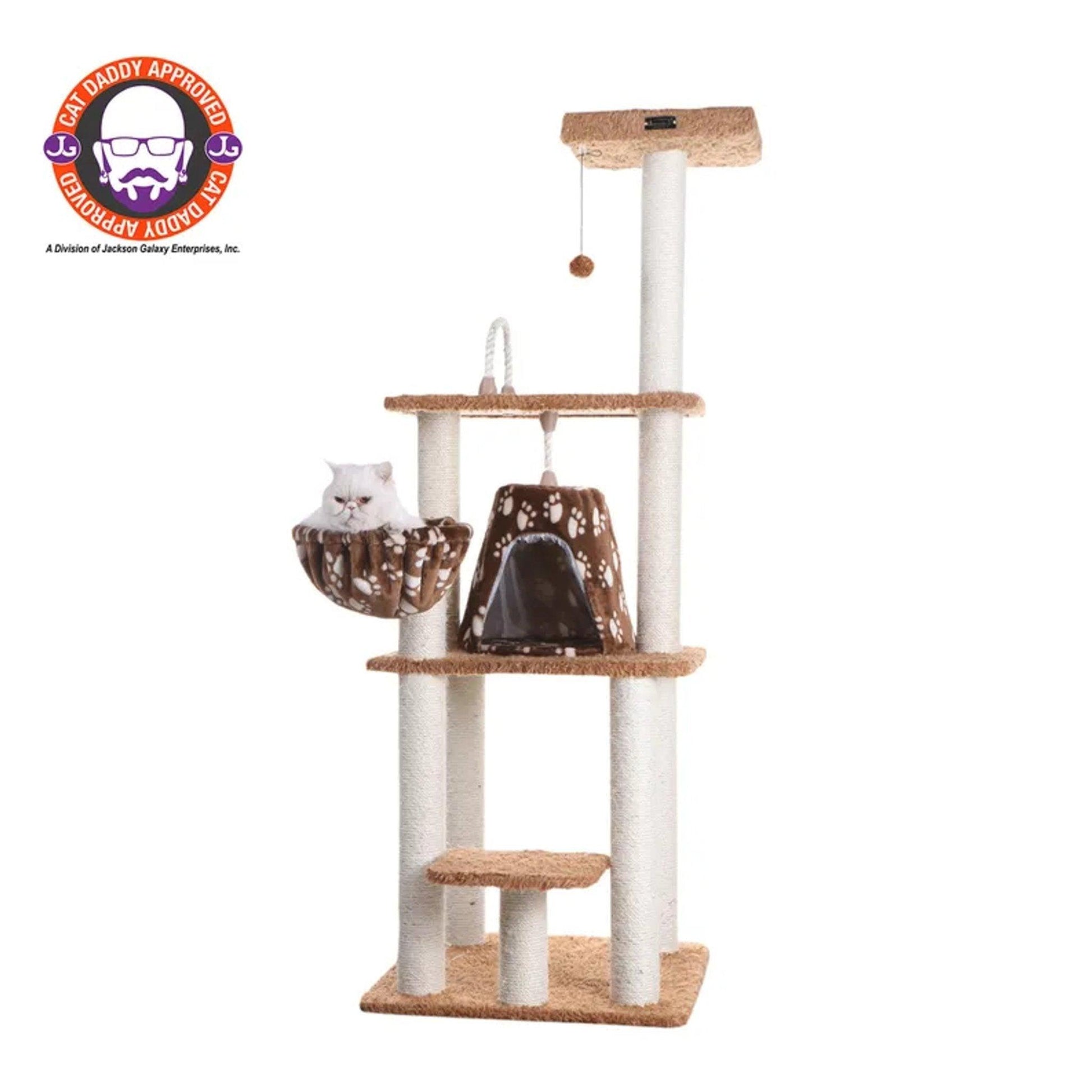 Chats- 🐾 Arbre à Chat Armarkat 163cm - Maison, Griffoirs et Jouets White Diomedes