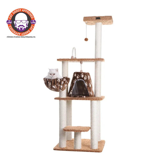 Chats- 🐾 Arbre à Chat Armarkat 163cm - Maison, Griffoirs et Jouets White Diomedes