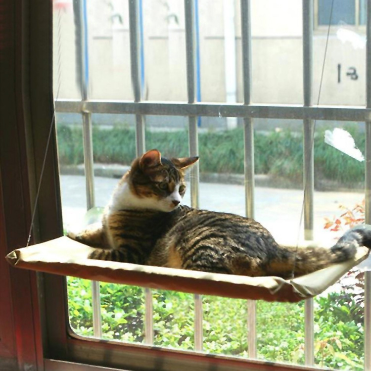 Chats-Lit de Fenêtre Chat - Hamac Design Élégant & Amusant Tan Cress