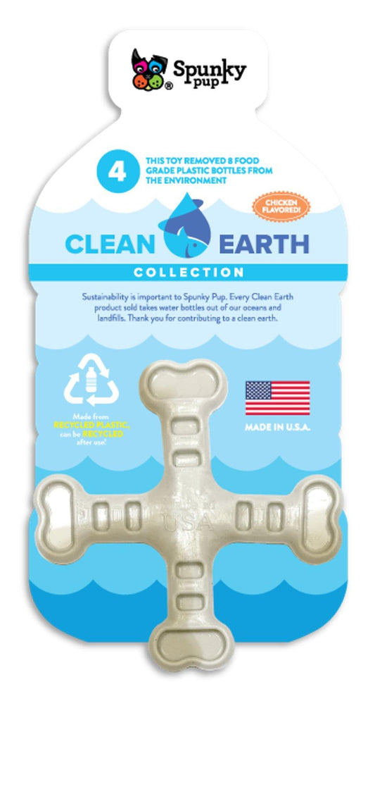 Chiens- Jouet Chien Crossbones Recyclé Clean Earth - Éco-Responsable et Résistant White Diomedes