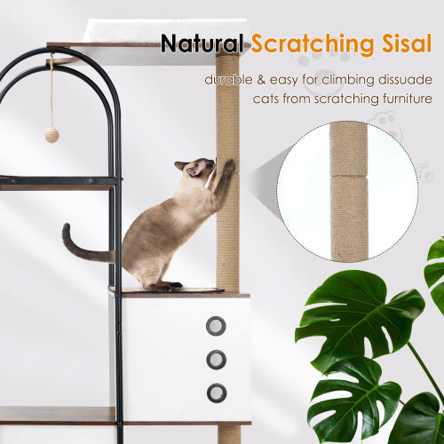 Chats-Arbre à chat tour pour l'intérieur White Hermes
