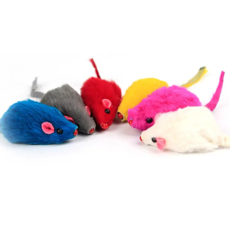 🐾 Lot de 10 Souris en Peluche pour Chats - Couleurs Aléatoires Teal Zeus