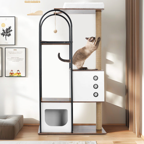 Chats-Arbre à chat tour pour l'intérieur White Hermes