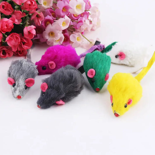 🐾 Lot de 10 Souris en Peluche pour Chats - Couleurs Aléatoires Teal Zeus