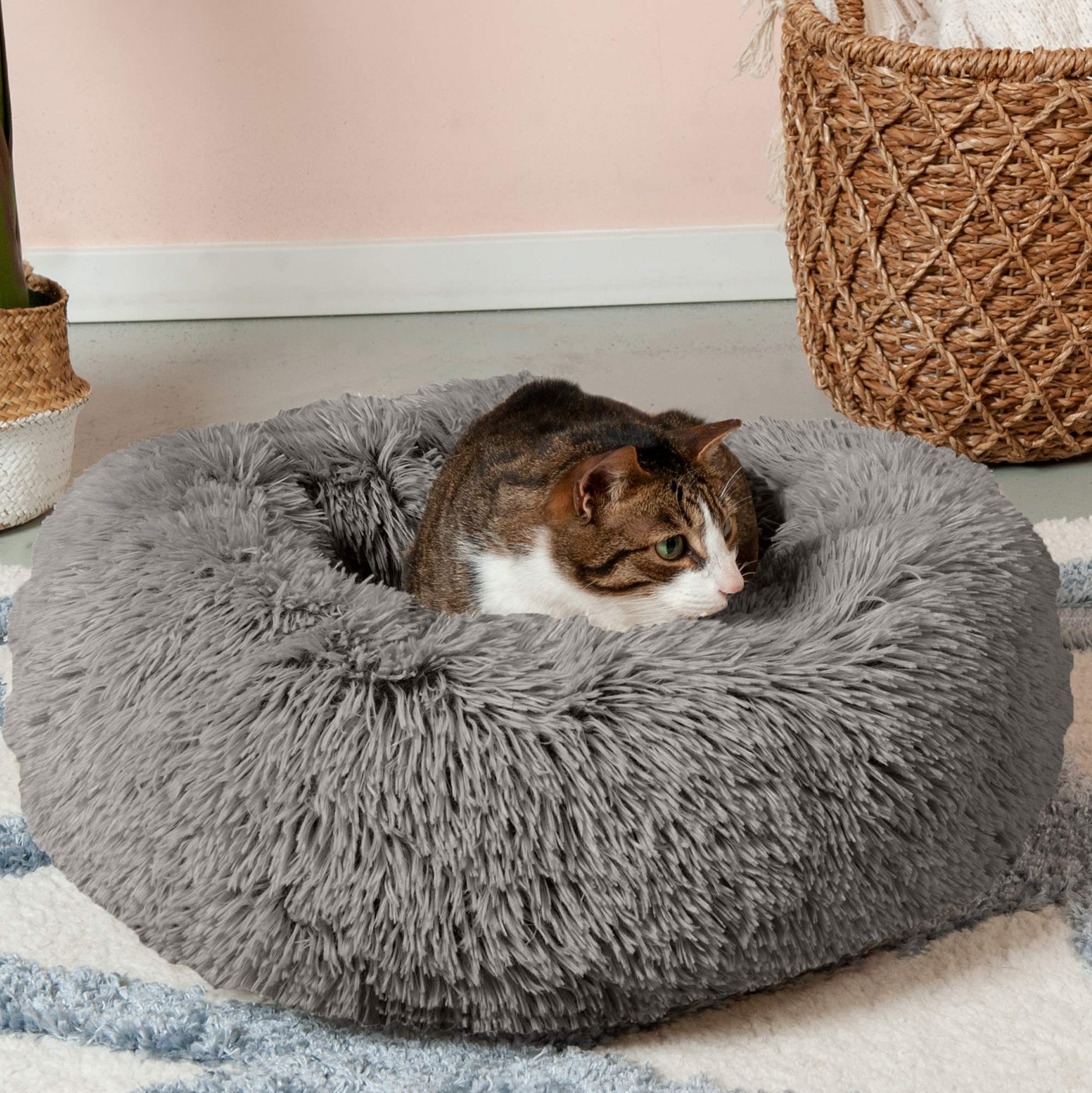 Lit Calmant Anti-Stress XL Lavable - Confort Profond pour Chiens et Chats White Hermes