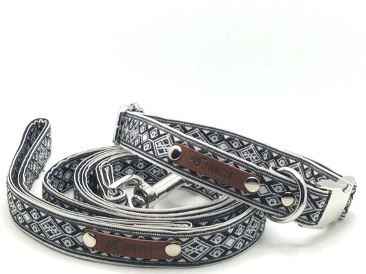 Chiens- 👑 Collier Coton Royal Personnalisé - L'Élégance Canine Sur-Mesure Silver Selene