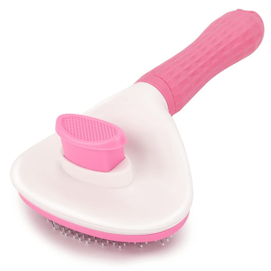 🐾 Brosse Autonettoyante Rose et Blanche - Toilettage Doux Viridian Lily